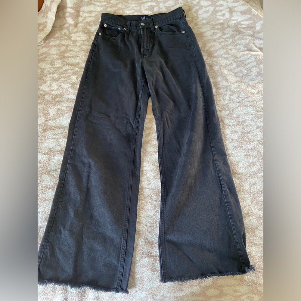 Gap High Waist Wide Leg Black Jeans